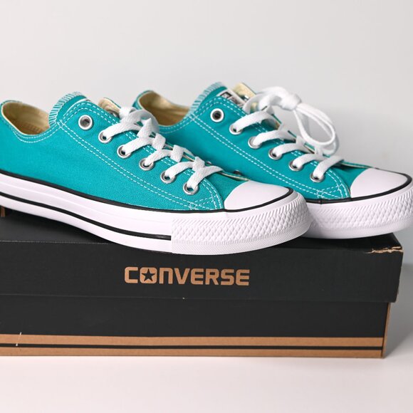 CONVERSE Chuck Taylor Teal All Star Unisex Low Top Sneakers - Men 5.5  Women 7.5 - Picture 10 of 15